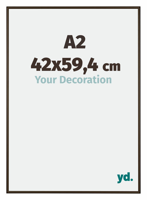New York Aluminio Marco de Fotos 42x59 4cm Estructura de nogal Parte delantera Tamano | Yourdecoration.es