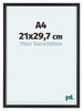 Virginia Aluminio Marco De Fotos 21x29 7cm A4 Negro Parte Delantera Tamano | Yourdecoration.es
