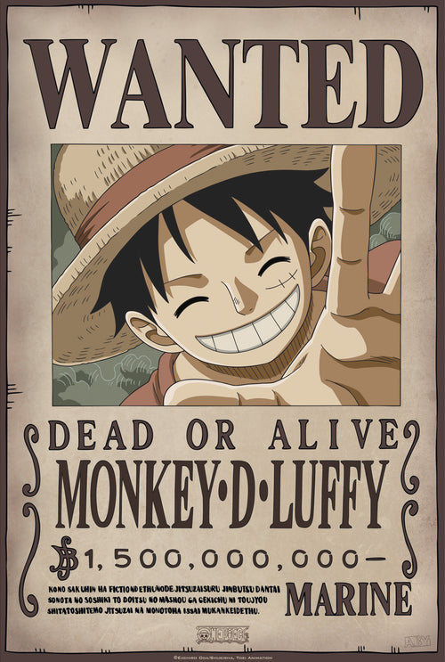 Póster One Piece Wanted Luffy New 2 35x52cm