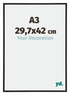 Annecy Plastico Marco de Fotos 29 7x42cm Negro Mat Parte delantera Tamano | Yourdecoration.es