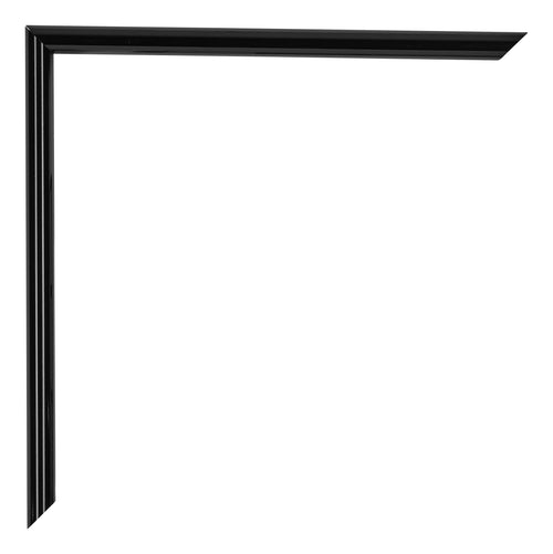 Annecy Plastico Marco de Fotos 36x48cm Negro Brillante Detalle Esquina | Yourdecoration.es