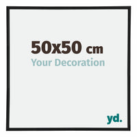 Annecy Plastico Marco de Fotos 50x50cm Negro Mat Parte delantera Tamano | Yourdecoration.es