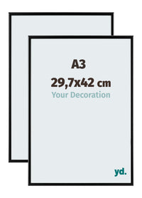 Aurora Aluminio Marco de Fotos 29-7x42cm A3 Juego de 2 Negro Mate Parte Delantera Tamano | Yourdecoration.es