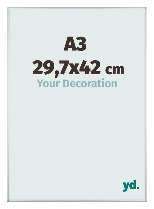 Austin Aluminio Marco De Fotos 29 7x42cm A3 Plateado Mate Delantera Tamano | Yourdecoration.es
