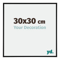 Austin Aluminio Marco De Fotos 30x30cm Negro Mate Delantera Tamano | Yourdecoration.es