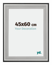 Birmingham Madera Marco de Fotos 45x60cm Negro Plateado Pulido Tamano | Yourdecoration.es