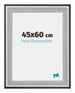 Birmingham Madera Marco de Fotos 45x60cm Negro Plateado Pulido Tamano | Yourdecoration.es