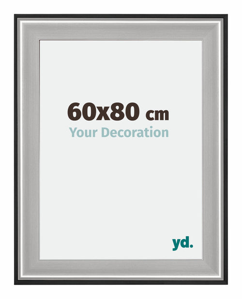 Birmingham Madera Marco de Fotos 60x80cm Negro Plateado Pulido Tamano | Yourdecoration.es