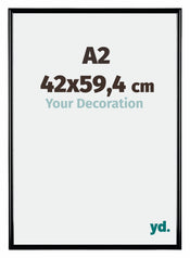 Bordeaux Plastico Marco de Fotos 42x59 4cm A2 Negro Muy Brillante Parte Delantera Tamano | Yourdecoration.es