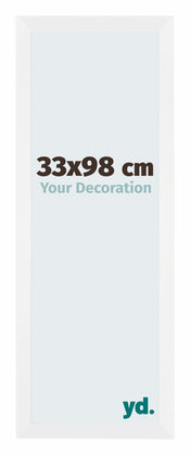 Catania MDF Marco de Fotos 33x98cm Blanco Delantera Tamano | Yourdecoration.es
