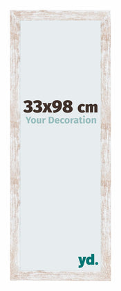 Catania MDF Marco de Fotos 33x98cm White Wash Delantera Tamano | Yourdecoration.es