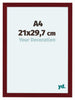 Como MDF Marco De Fotos 21x29 7cm A4 Vino Tinto Barrido Parte Delantera Tamano | Yourdecoration.es