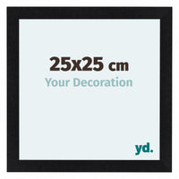 Como MDF Marco De Fotos 25x25cm Negro Mate Parte Delantera Tamano | Yourdecoration.es