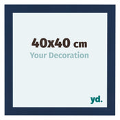 Como MDF Marco De Fotos 40x40cm Azul Oscuro Barrido Parte Delantera Tamano | Yourdecoration.es