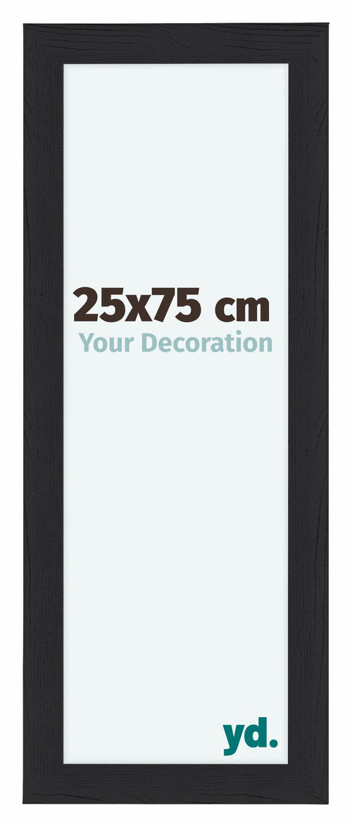 Como MDF Marco de Fotos 25x75cm Negro Grano de Madera Delantera Tamano | Yourdecoration.es
