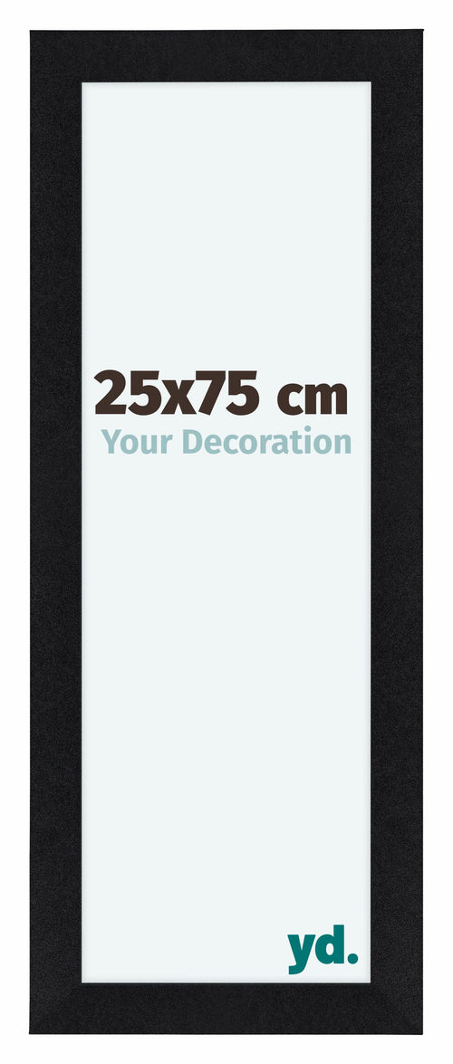 Como MDF Marco de Fotos 25x75cm Negro Mate Delantera Tamano | Yourdecoration.es