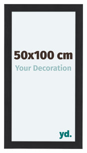 Como MDF Marco de Fotos 50x100cm Negro Grano de Madera Delantera Tamano | Yourdecoration.es