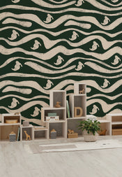 Disney Donald Duck Green Waves Interior Papel Pintado DX4 201 | Yourdecoration.es