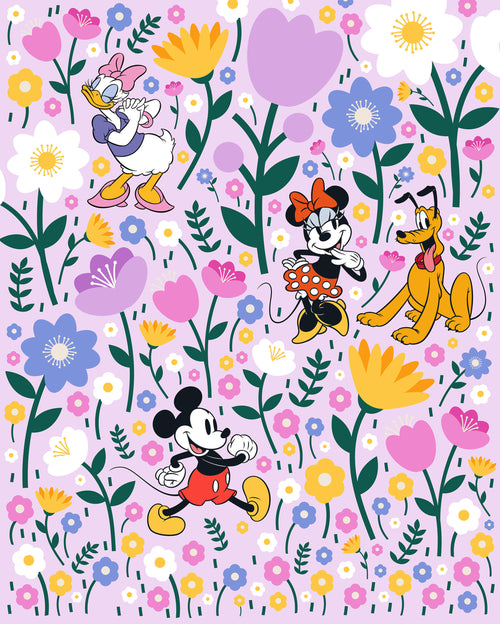Disney Mickey Mouse and Minnie Mouse Botanical Spring Papel Pintado DX4 175 | Yourdecoration.es
