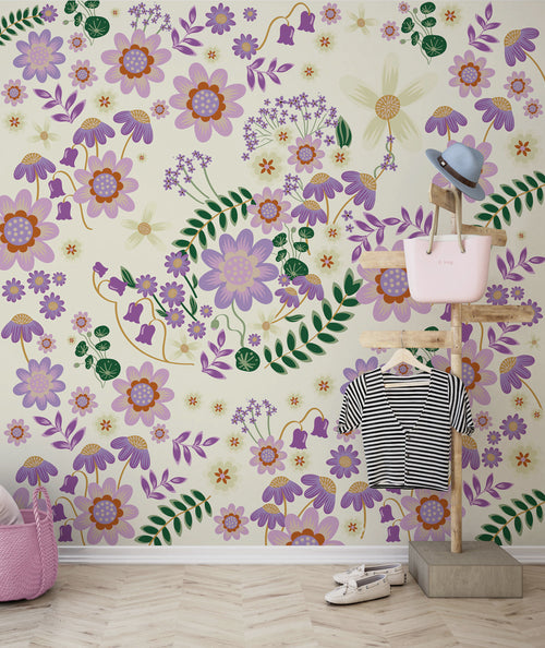 Disney Minnie Mouse Gardening Club Beige Interior Papel Pintado DX5 198 | Yourdecoration.es