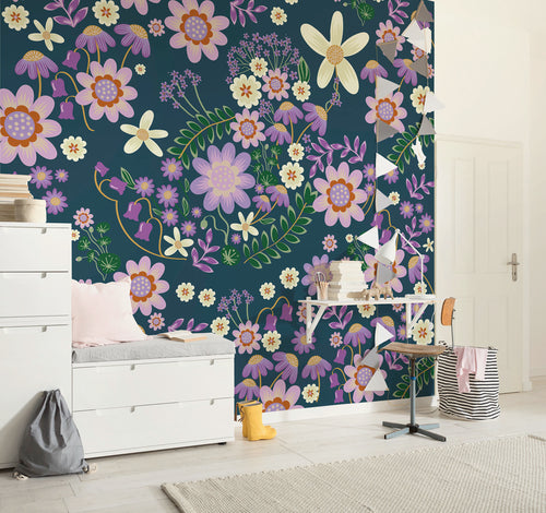 Disney Minnie Mouse Gardening Club Blue Interior Papel Pintado DX5 215 | Yourdecoration.es