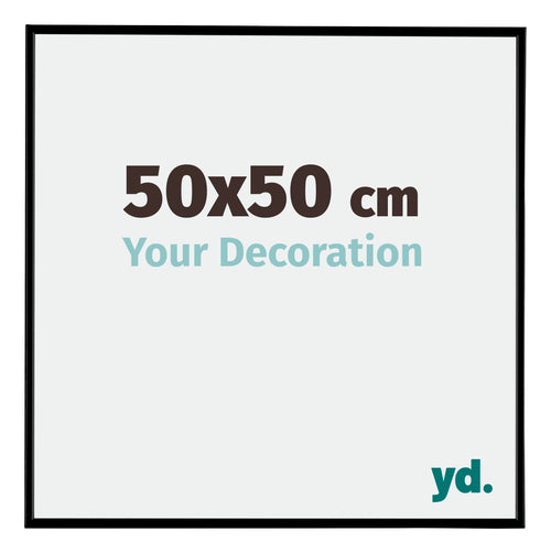 Evry Plastico Marco de Fotos 50x50cm Negro Mat Parte delantera Tamano | Yourdecoration.es