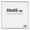 Evry Plastico Marco de Fotos 55x55cm Plateado Parte delantera Tamano | Yourdecoration.es