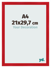 Marco De Fotos A4 - 21x29,7 cm - Rojo - MDF - Pisa