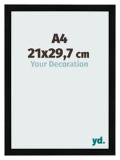 Marco De Fotos A4 - 21x29,7 cm - Negro Brillante - MDF - Pisa