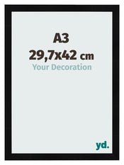 Marco De Fotos A3 - 29,7x42 cm - Negro Brillante - MDF - Pisa