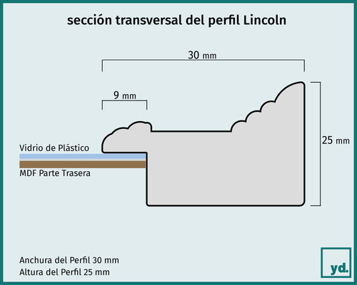 Fotolijst Lincoln Detalle Seccion Transversal Dibujo | Yourdecoration.es