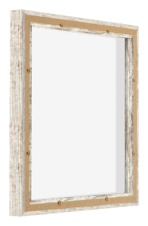 Lyon MDF Marco Flotante 1 1 Blanco Vintage Trasera Oblicuo | Yourdecoration.es