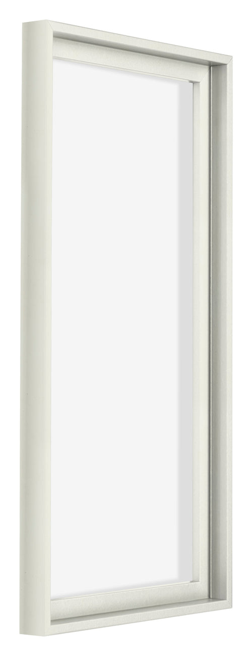 Lyon MDF Marco Flotante 1 2 Blanco Mate Delantera Oblicuo | Yourdecoration.es