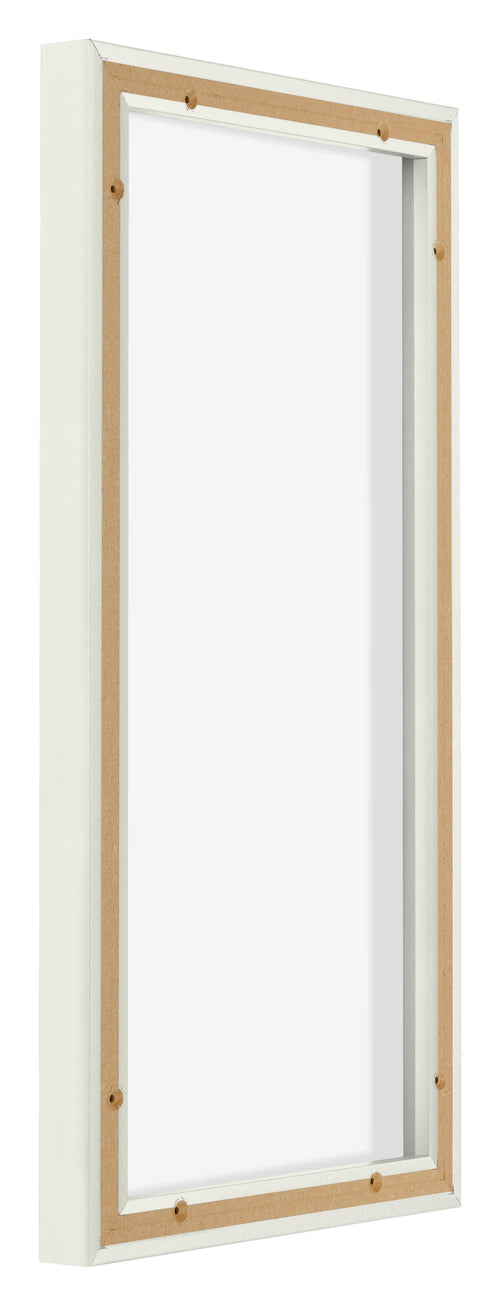 Lyon MDF Marco Flotante 1 2 Blanco Mate Trasera Oblicuo | Yourdecoration.es