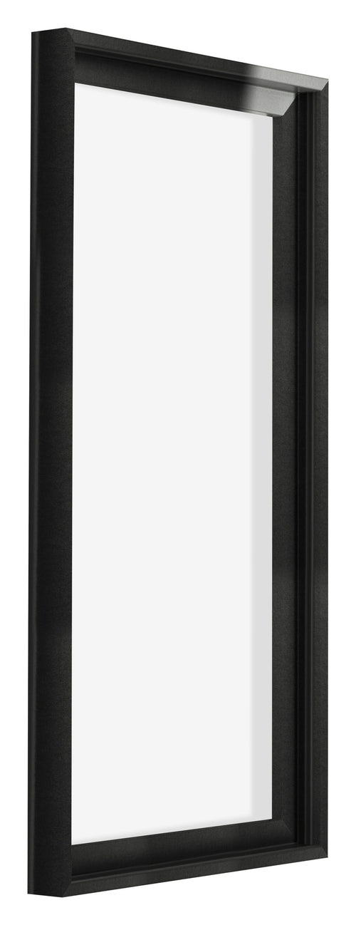 Lyon MDF Marco Flotante 1 2 Negro Mate Delantera Oblicuo | Yourdecoration.es