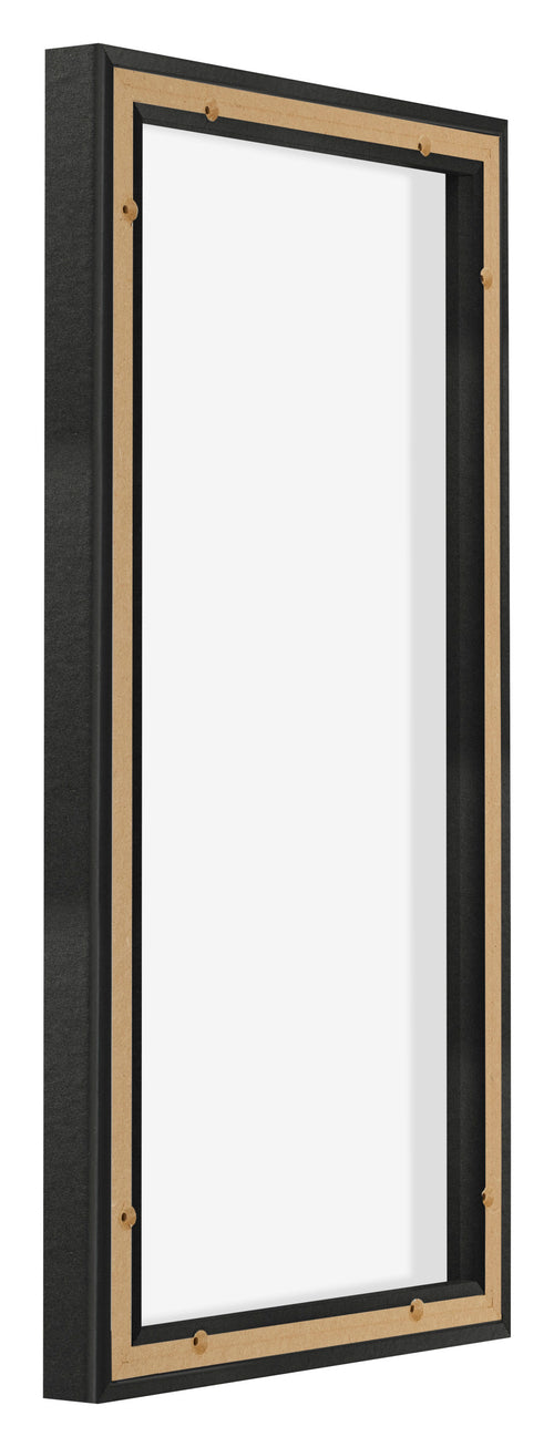 Lyon MDF Marco Flotante 1 2 Negro Mate Trasera Oblicuo | Yourdecoration.es