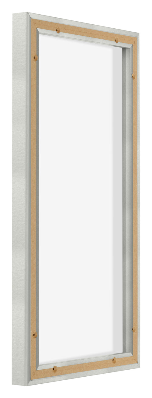Lyon MDF Marco Flotante 1 2 Plateado Mate Trasera Oblicuo | Yourdecoration.es