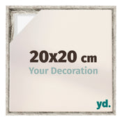 Lyon MDF Marco Flotante 20x20cm Blanco Vintage Delantera Tamano | Yourdecoration.es