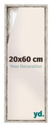 Lyon MDF Marco Flotante 20x60cm Blanco Vintage Delantera Tamano | Yourdecoration.es