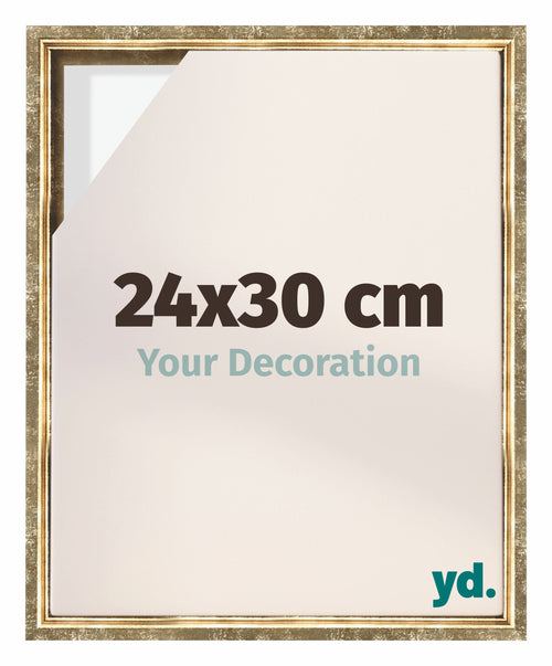 Lyon MDF Marco Flotante 24x30cm Dorado Antiguo Delantera Tamano | Yourdecoration.es