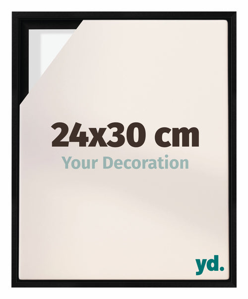 Lyon MDF Marco Flotante 24x30cm Negro Mate Delantera Tamano | Yourdecoration.es