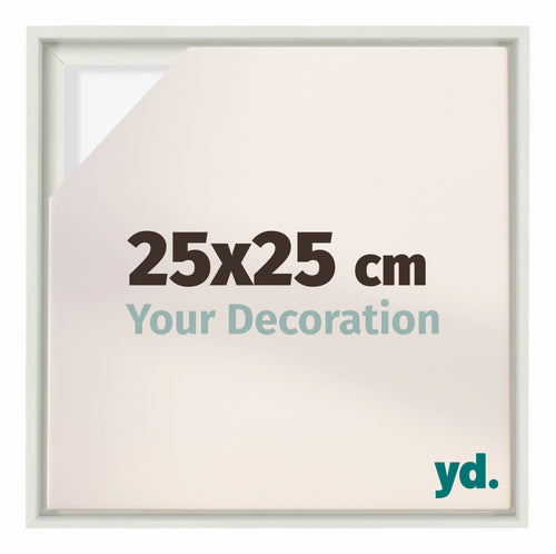 Lyon MDF Marco Flotante 25x25cm Blanco Mate Delantera Tamano | Yourdecoration.es