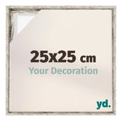 Lyon MDF Marco Flotante 25x25cm Blanco Vintage Delantera Tamano | Yourdecoration.es