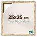 Lyon MDF Marco Flotante 25x25cm Dorado Antiguo Delantera Tamano | Yourdecoration.es