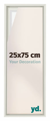 Lyon MDF Marco Flotante 25x75cm Blanco Mate Delantera Tamano | Yourdecoration.es