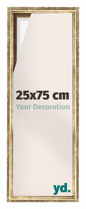 Lyon MDF Marco Flotante 25x75cm Dorado Antiguo Delantera Tamano | Yourdecoration.es