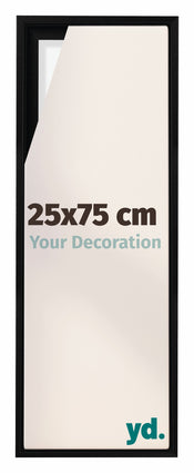 Lyon MDF Marco Flotante 25x75cm Negro Mate Delantera Tamano | Yourdecoration.es