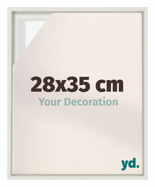 Lyon MDF Marco Flotante 28x35cm Blanco Mate Delantera Tamano | Yourdecoration.es