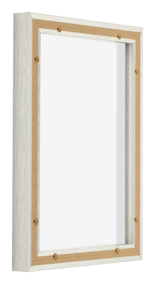 Lyon MDF Marco Flotante 3 4 Blanco Lavado Trasera Oblicuo | Yourdecoration.es