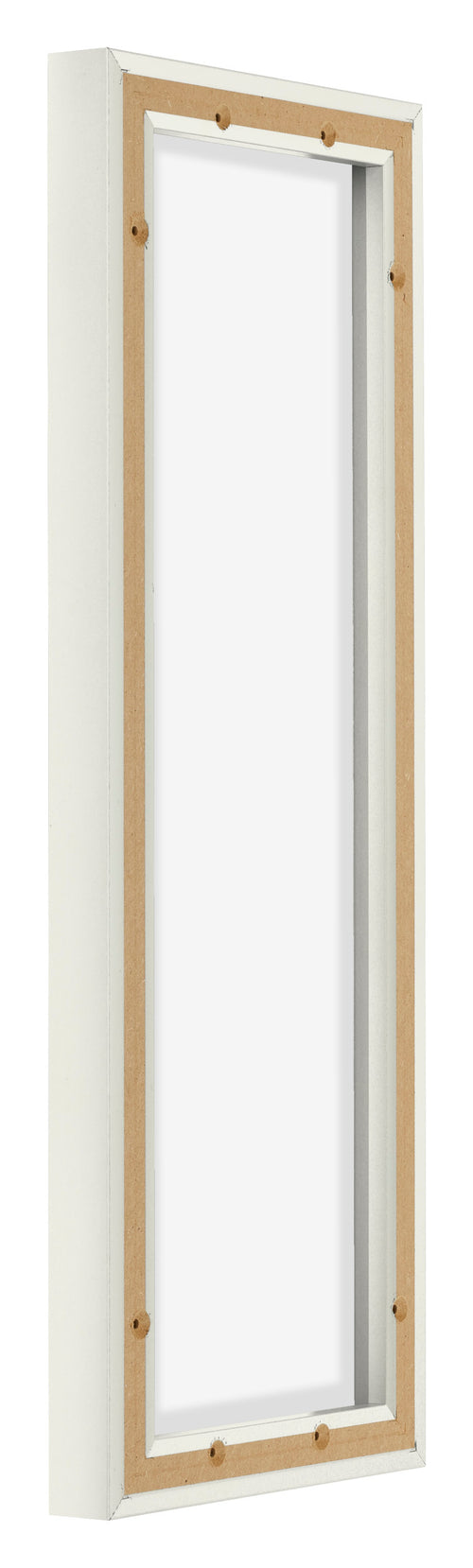 Lyon MDF Marco Flotante 3 4 Blanco Mate Trasera Oblicuo | Yourdecoration.es